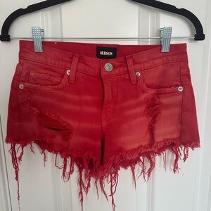 Hudson Bold Red Denim Shorts